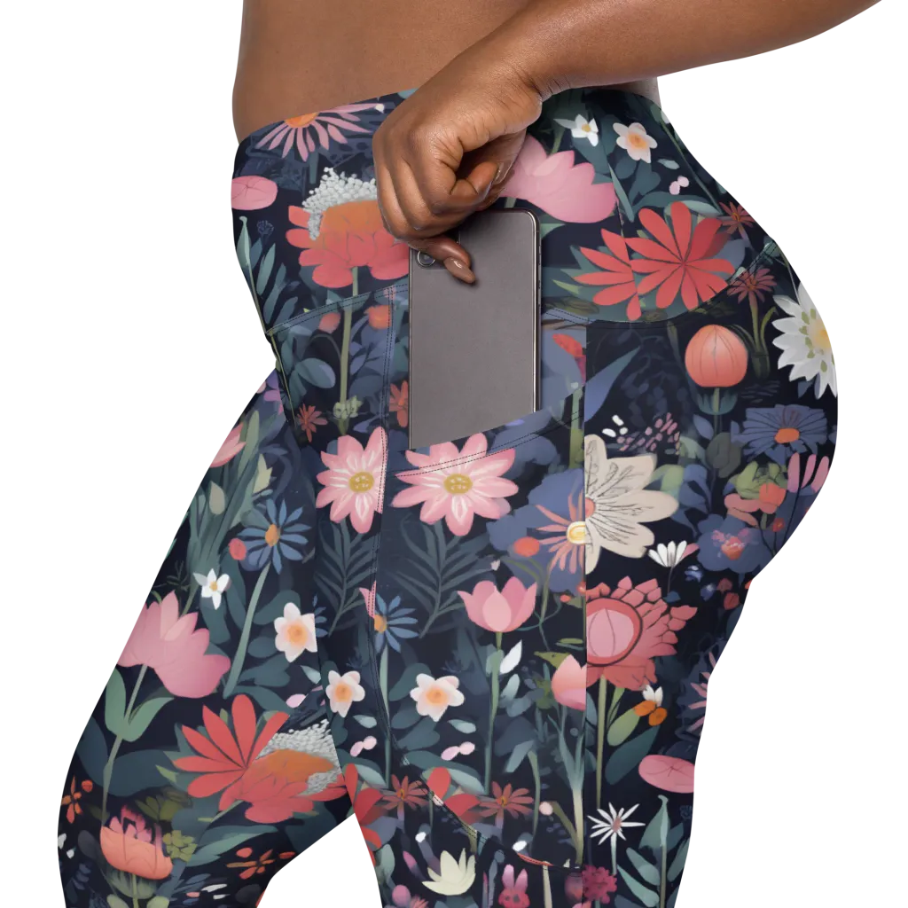 Twilight Bloom on Leggings with Pockets — Product details 2