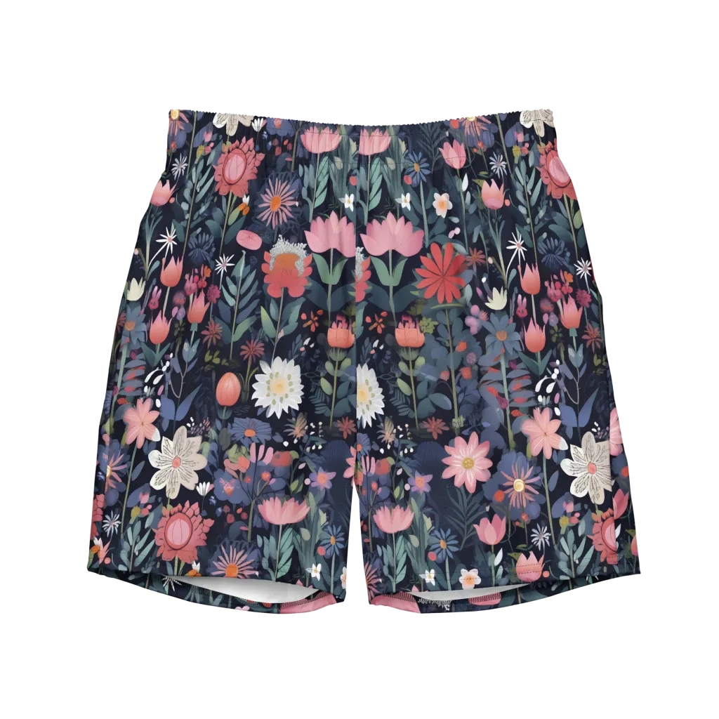 Twilight Bloom on Swim Trunks — Front