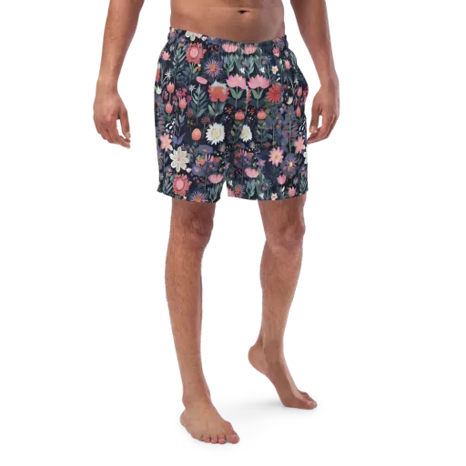 Twilight Bloom on a Swim Trunks