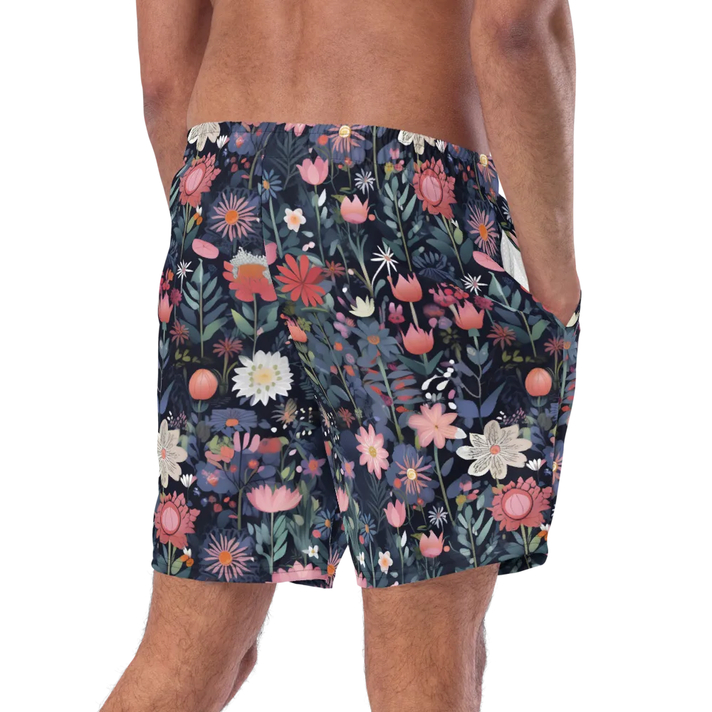 Twilight Bloom on Swim Trunks — Right Back