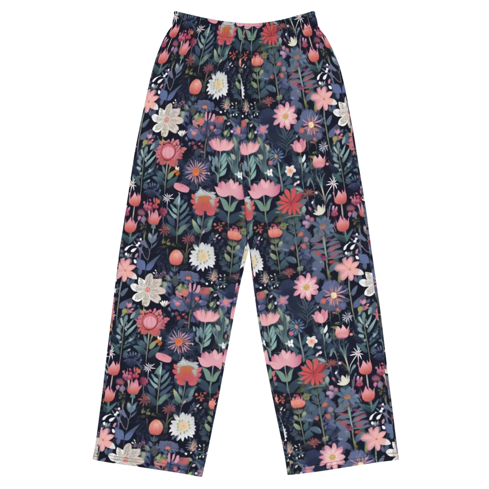 Twilight Bloom on Wide-Leg Pants — Front