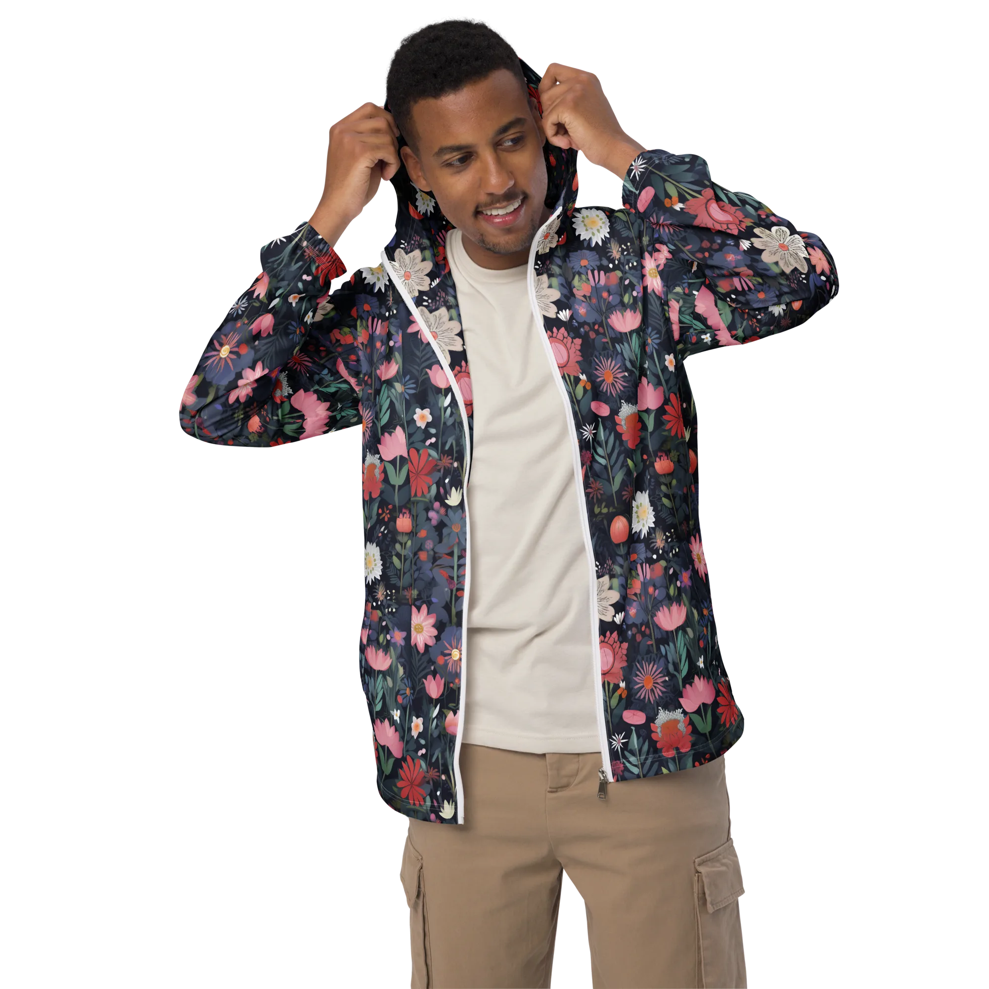 Twilight Bloom on Men's Windbreaker — Front