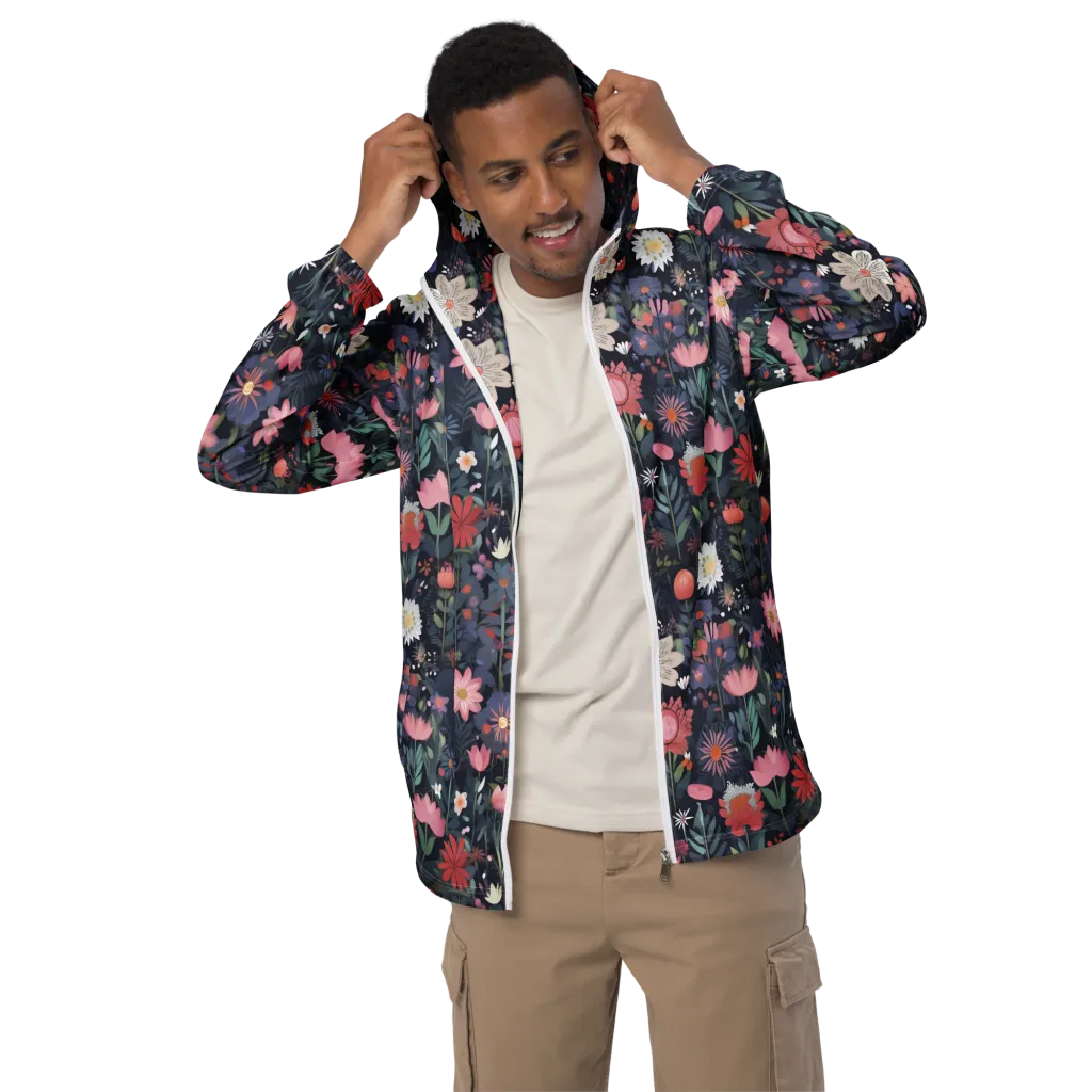 Twilight Bloom on Men's Windbreaker — Front