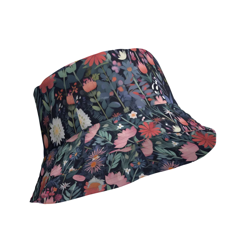 Twilight Bloom on Reversible Bucket Hat — Product details Outside