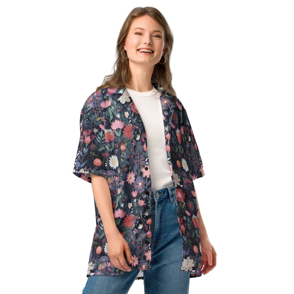 Twilight Bloom on Button Shirt — Front