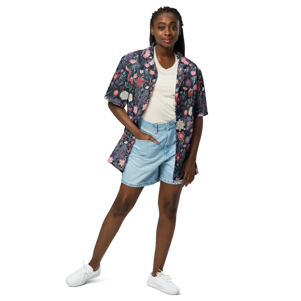 Twilight Bloom on Button Shirt — Front
