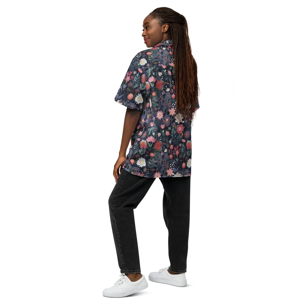 Twilight Bloom on Button Shirt — Back