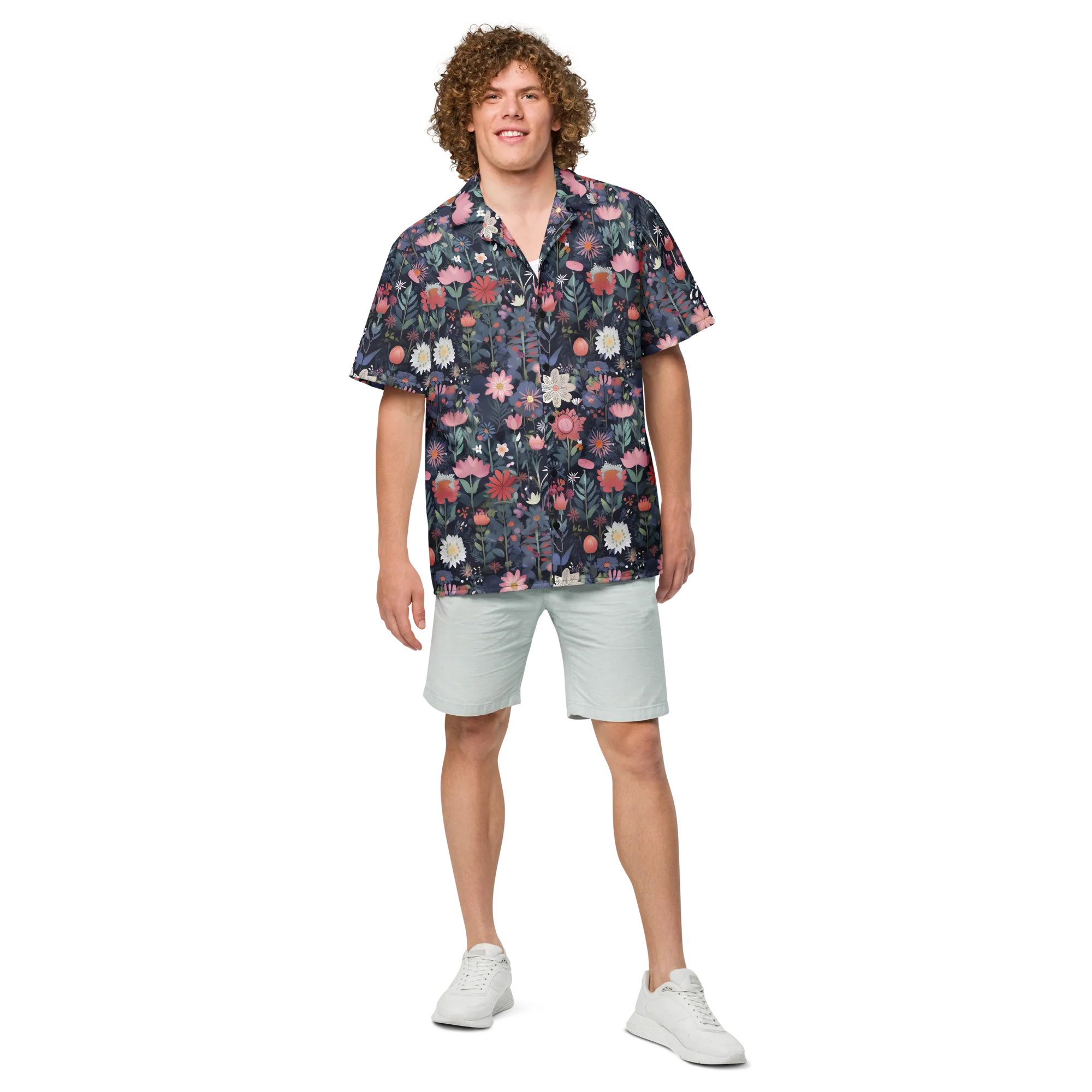 Twilight Bloom on Button Shirt — Front