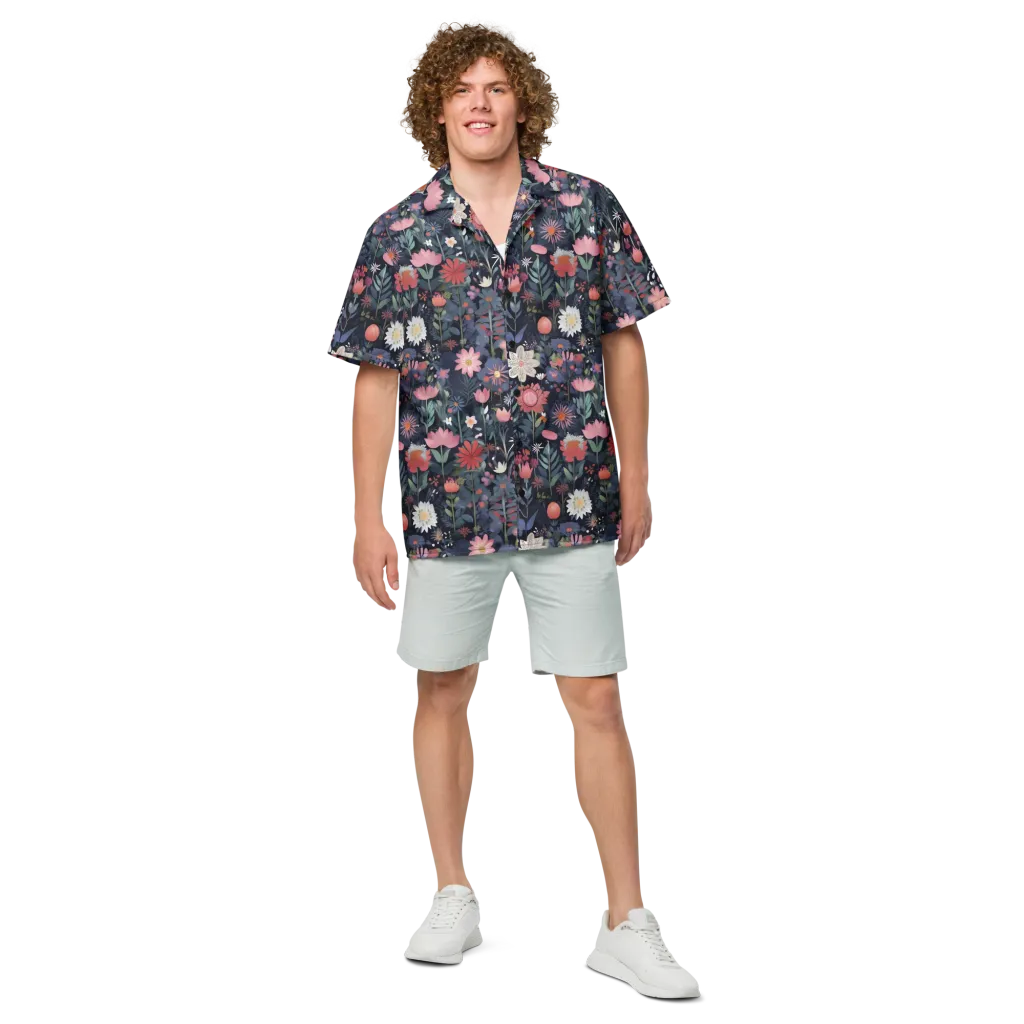 Twilight Bloom on Button Shirt — Front