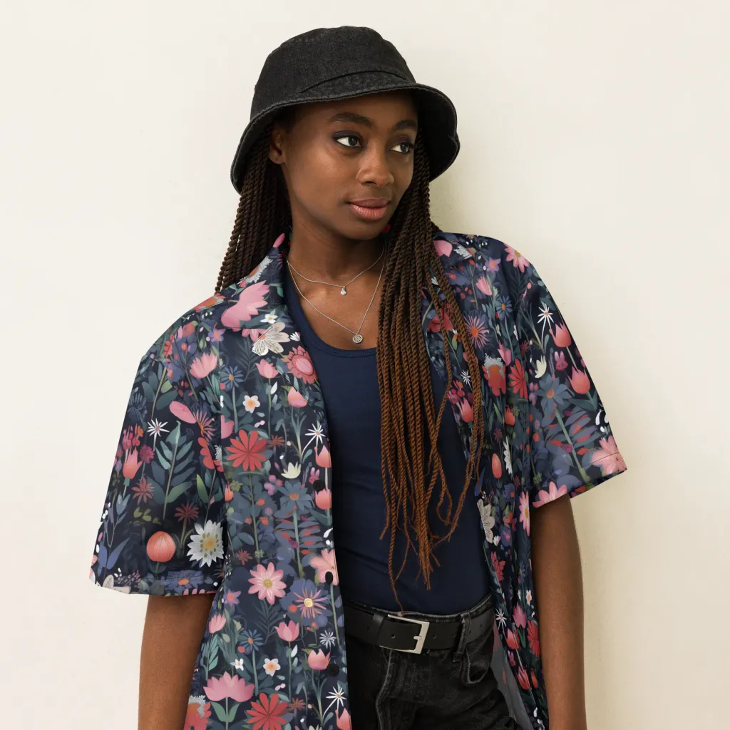 Twilight Bloom on Button Shirt — Right Front