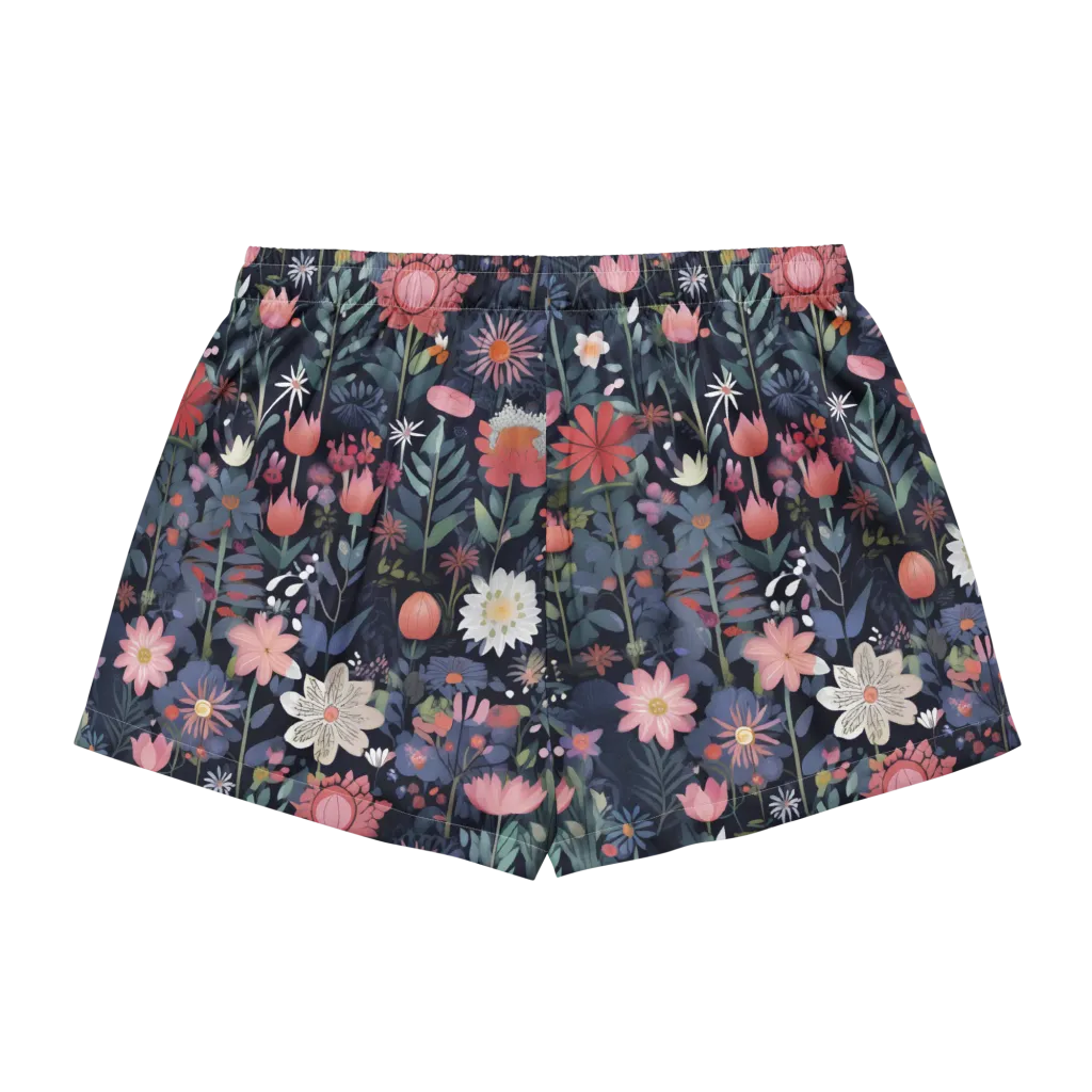 Twilight Bloom on Women's Pajama Shorts — Back