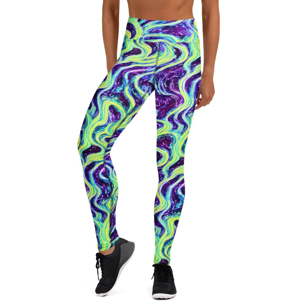 Tidal Luminescence on Yoga Leggings — Front