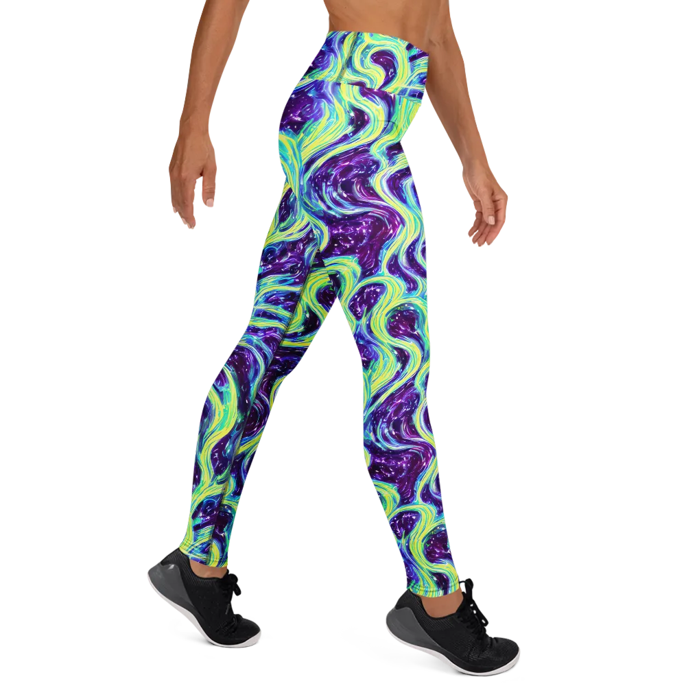 Tidal Luminescence on Yoga Leggings — Right