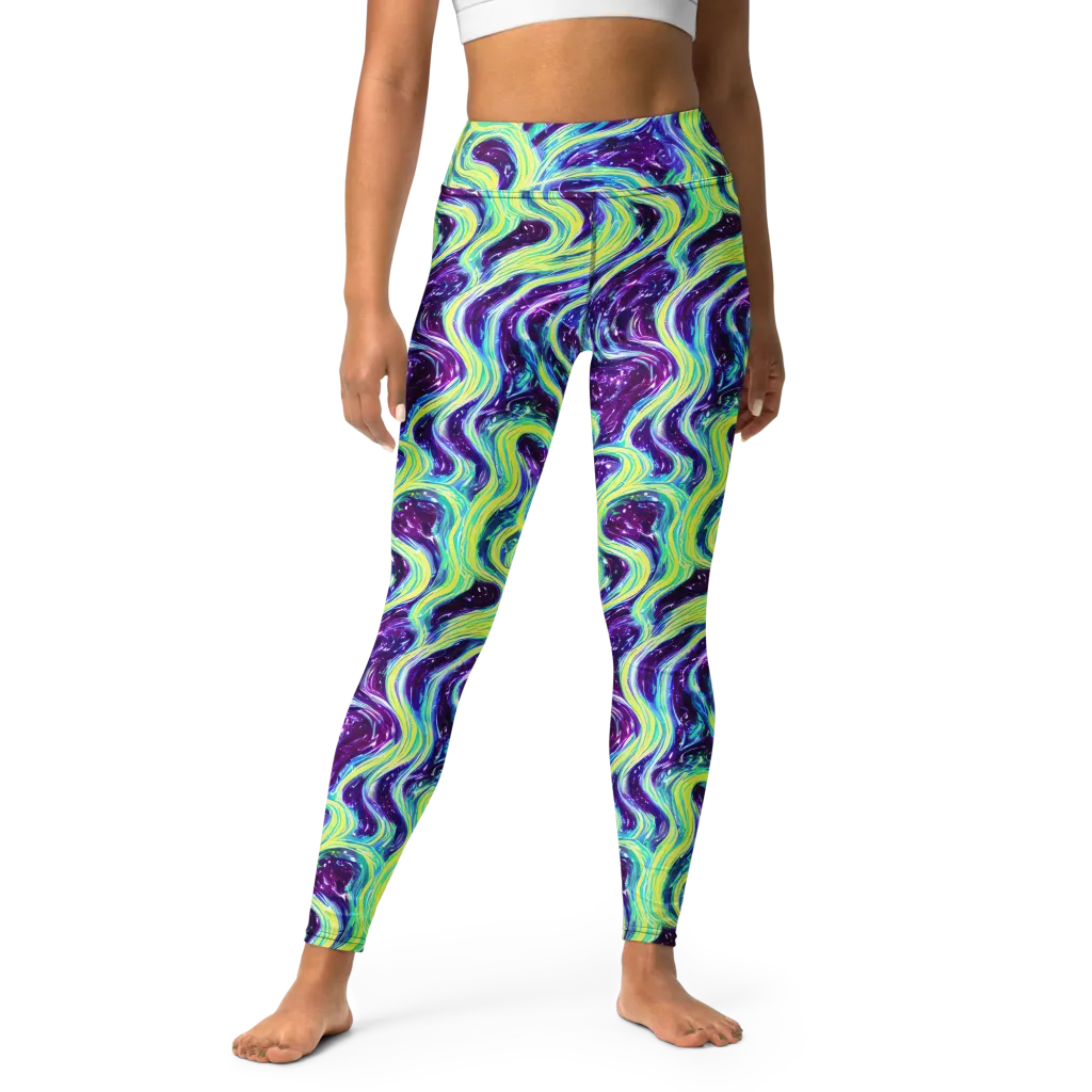 Tidal Luminescence on Yoga Leggings — Front
