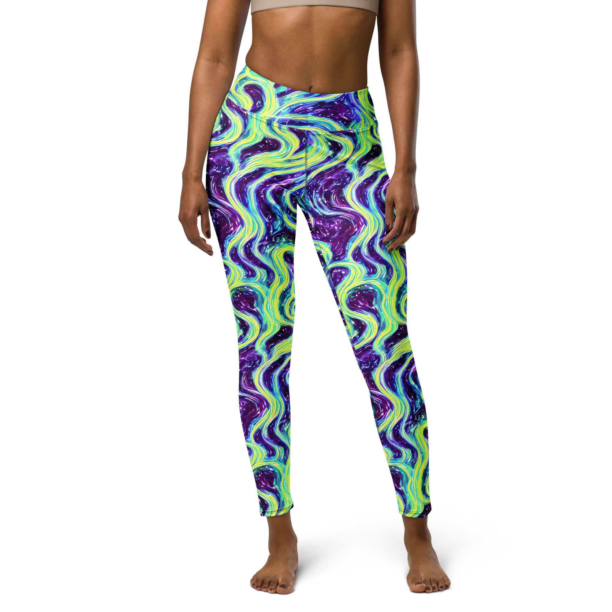 Tidal Luminescence on Yoga Leggings — Front