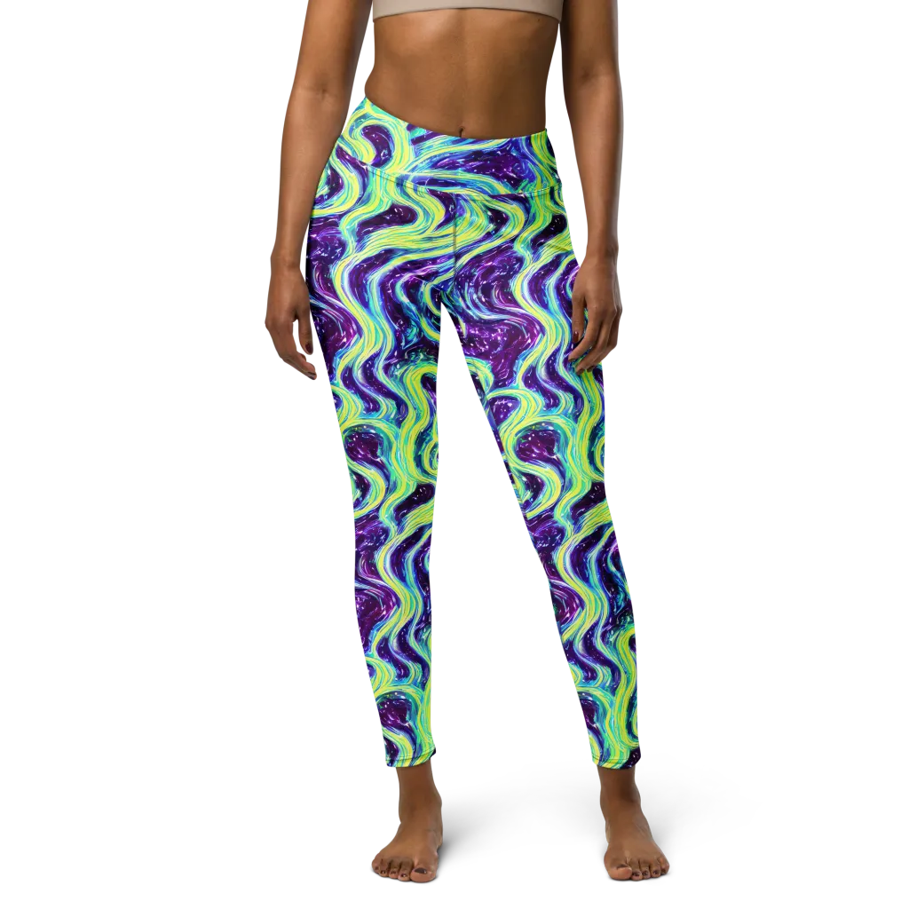 Tidal Luminescence on Yoga Leggings — Front