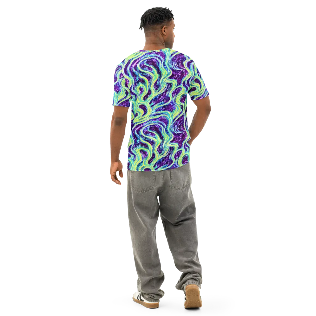 Tidal Luminescence on Men's Cotton Crew Neck T-Shirt — Back