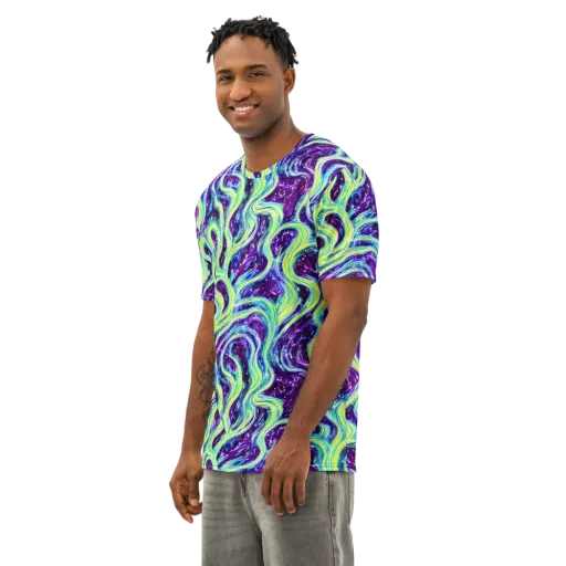 Tidal Luminescence on a Men's Cotton Crew Neck T-Shirt