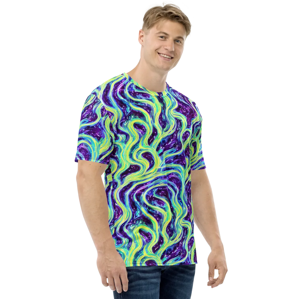 Tidal Luminescence on Men's Crew Neck T-Shirt — Right