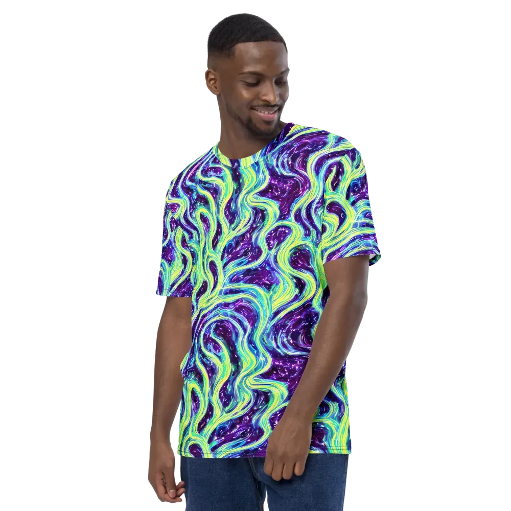 Tidal Luminescence on Men's Crew Neck T-Shirt — Left
