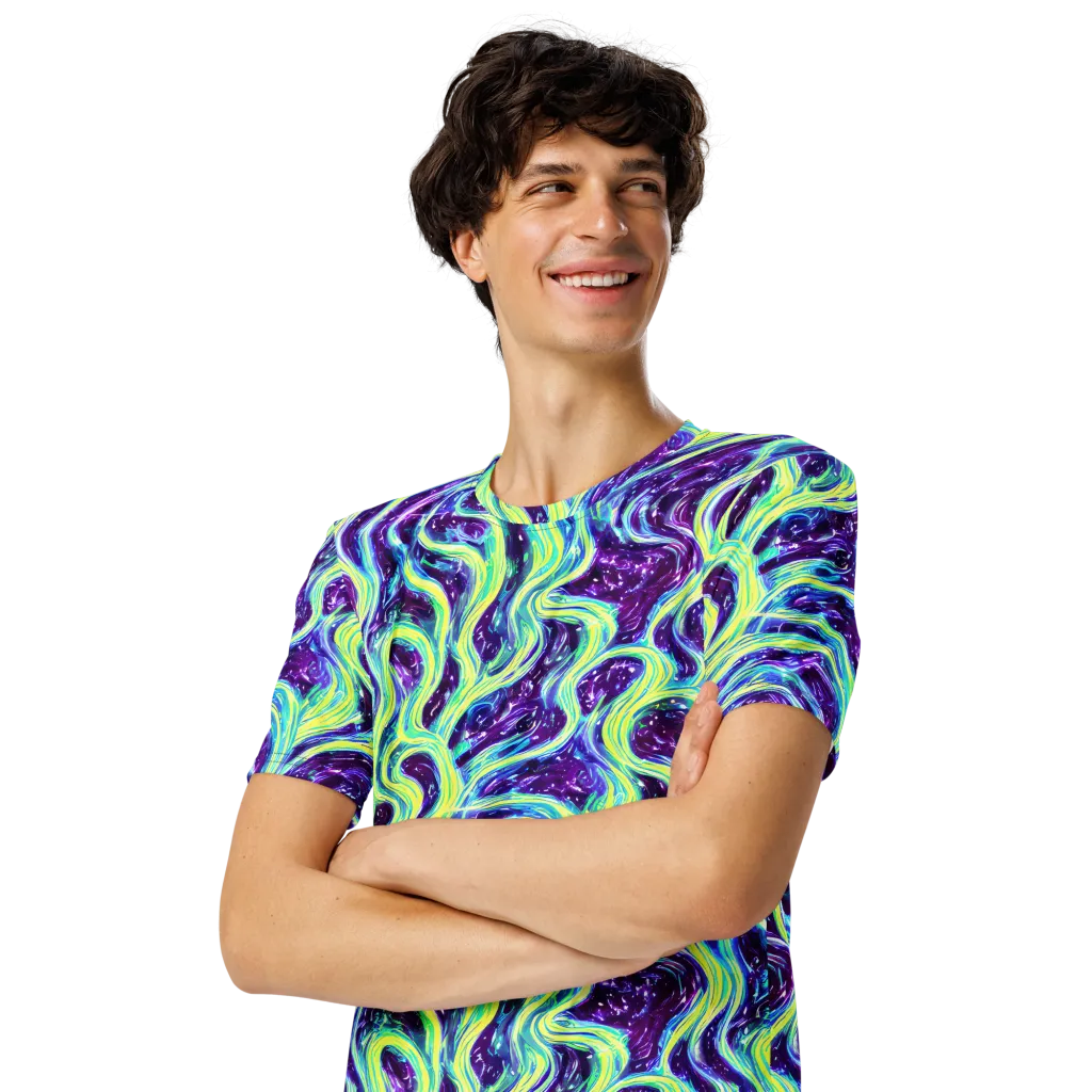 Tidal Luminescence on Men's Crew Neck T-Shirt — Left Front