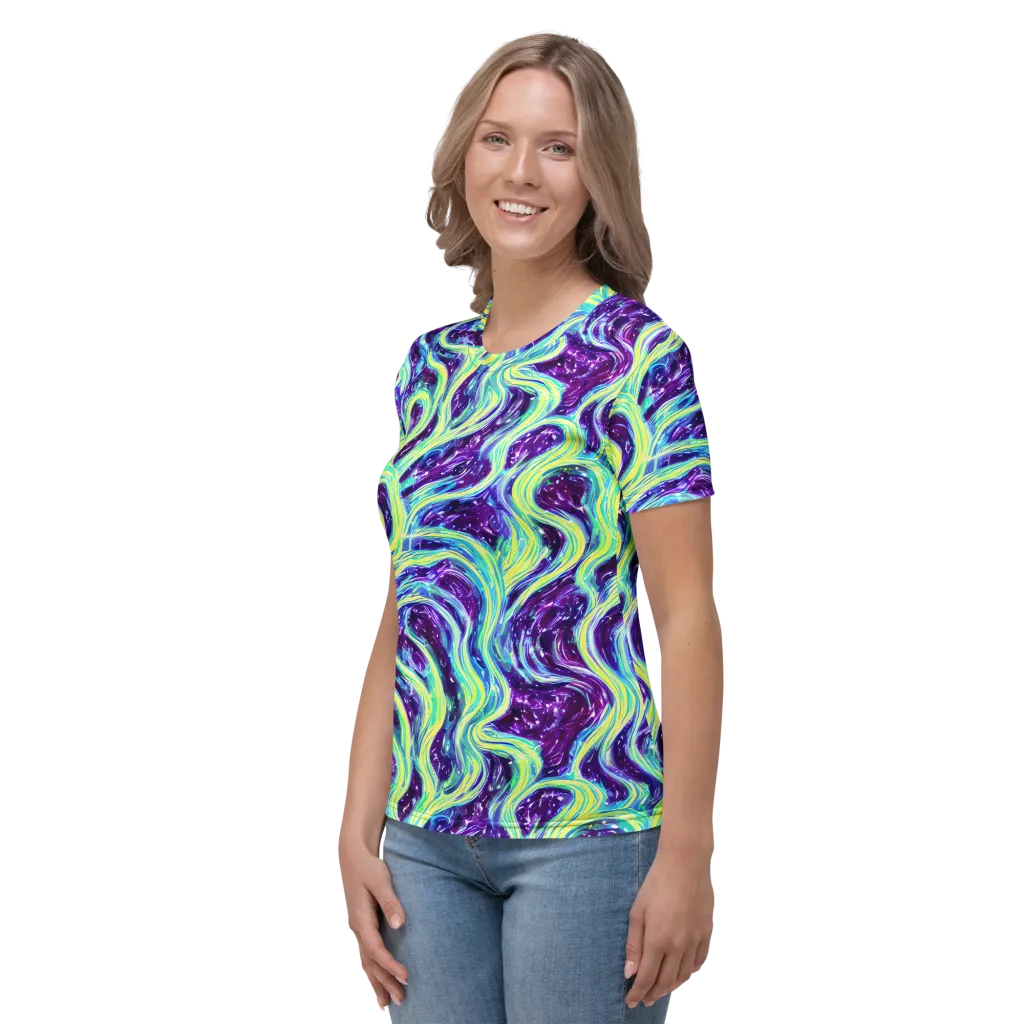 Tidal Luminescence on Women's Crew Neck T-Shirt — Left
