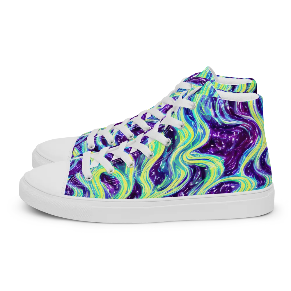 Tidal Luminescence on Women's High Top Canvas Shoes — Left