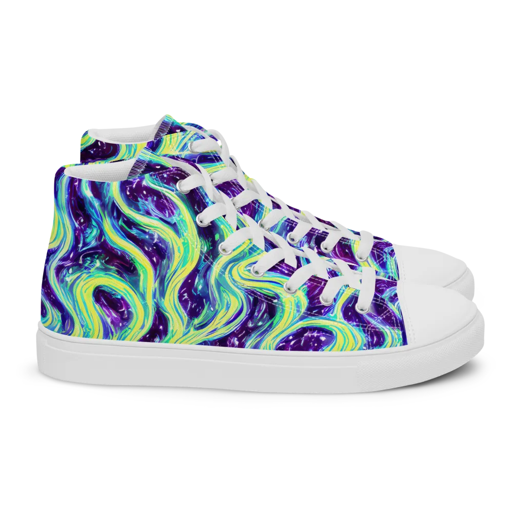 Tidal Luminescence on Women's High Top Canvas Shoes — Right