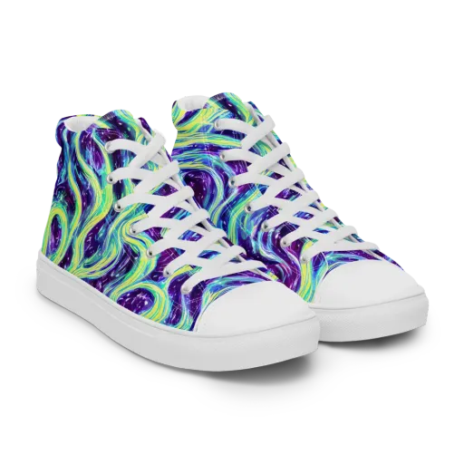 Tidal Luminescence on a Women's High Top Canvas Shoes