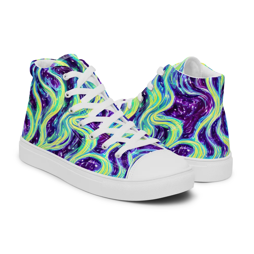 Tidal Luminescence on Women's High Top Canvas Shoes — Right
