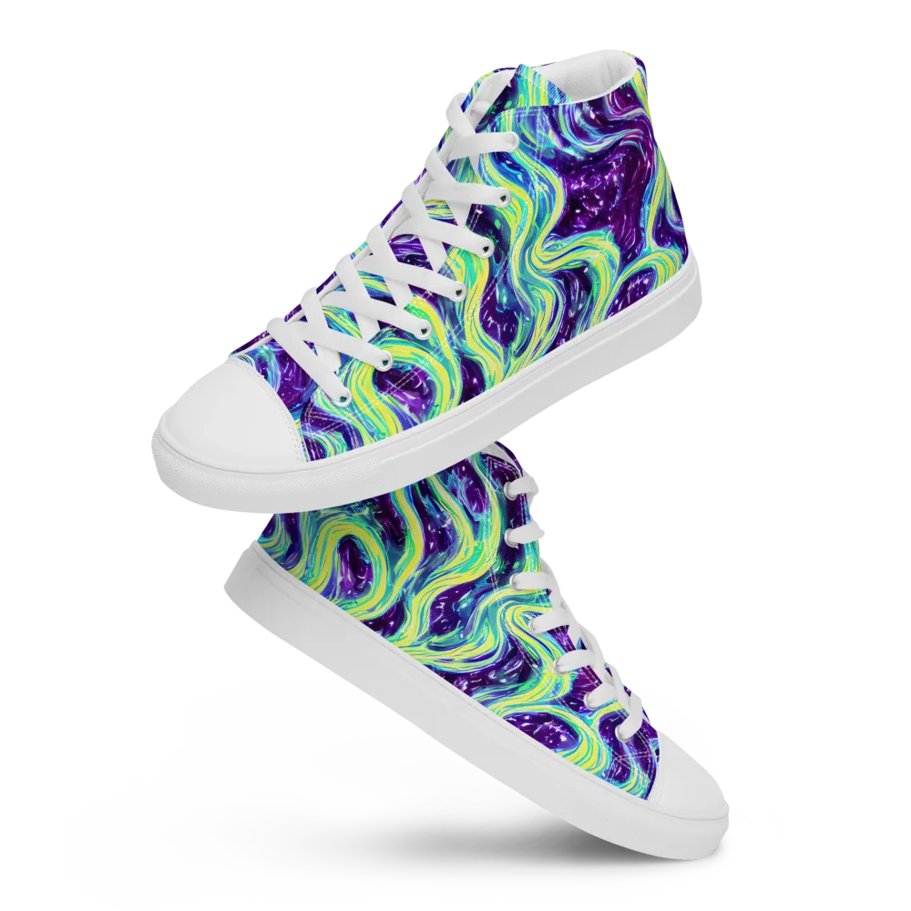 Tidal Luminescence on Women's High Top Canvas Shoes — Front
