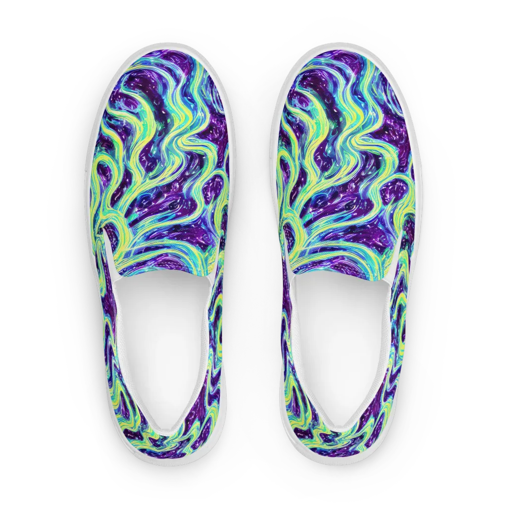 Tidal Luminescence on Men's Slip-On Canvas Shoes — Front