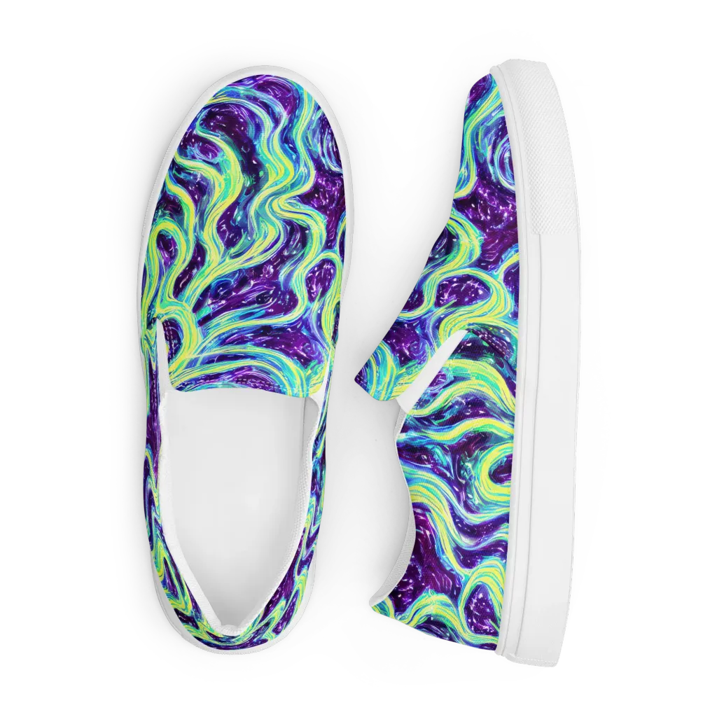 Tidal Luminescence on Men's Slip-On Canvas Shoes — Front