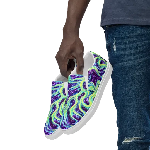 Tidal Luminescence on a Men's Slip-On Canvas Shoes