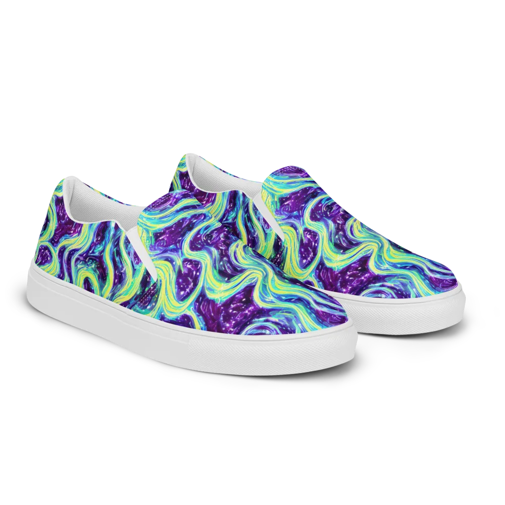 Tidal Luminescence on Women's Slip-On Canvas Shoes — Right Front