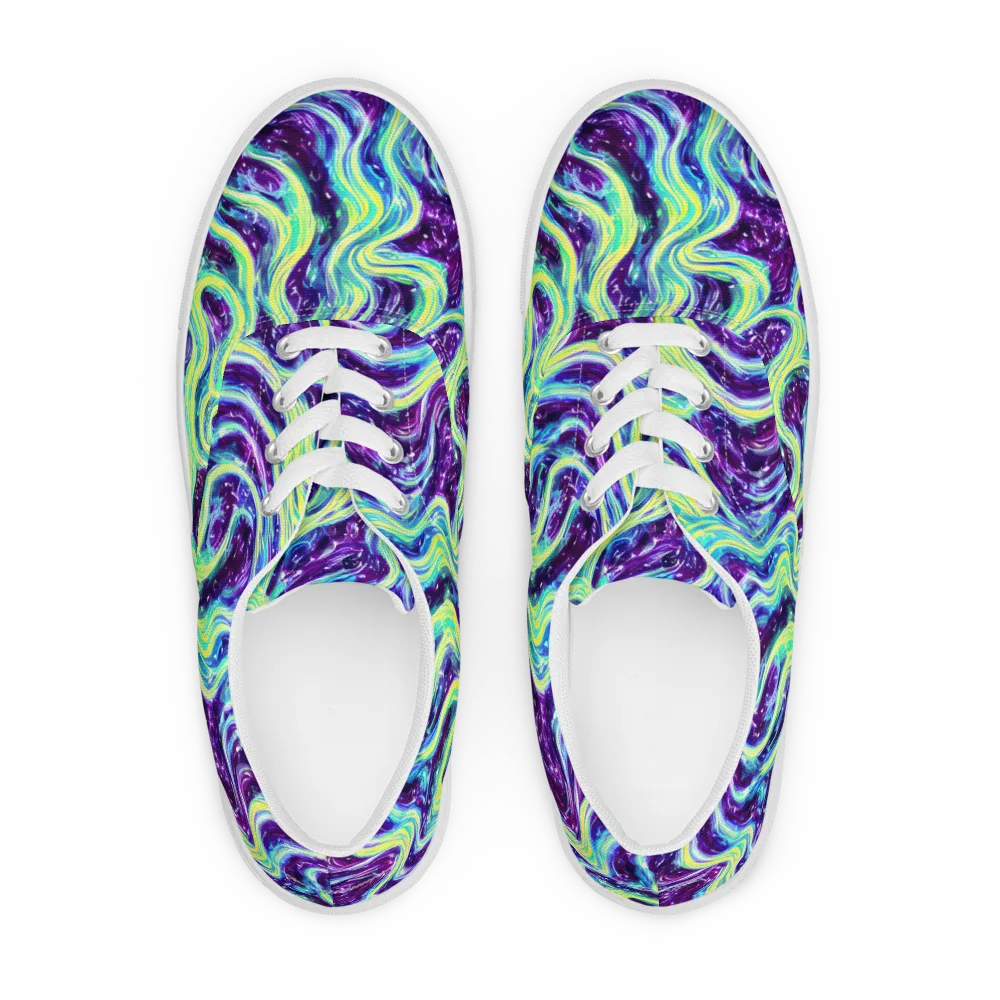 Tidal Luminescence on Men's Lace-Up Canvas Shoes — Front