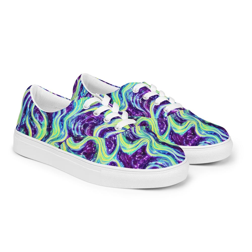 Tidal Luminescence on Men's Lace-Up Canvas Shoes — Right Front