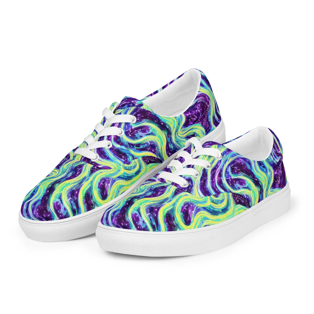 Tidal Luminescence on Men's Lace-Up Canvas Shoes — Left Front