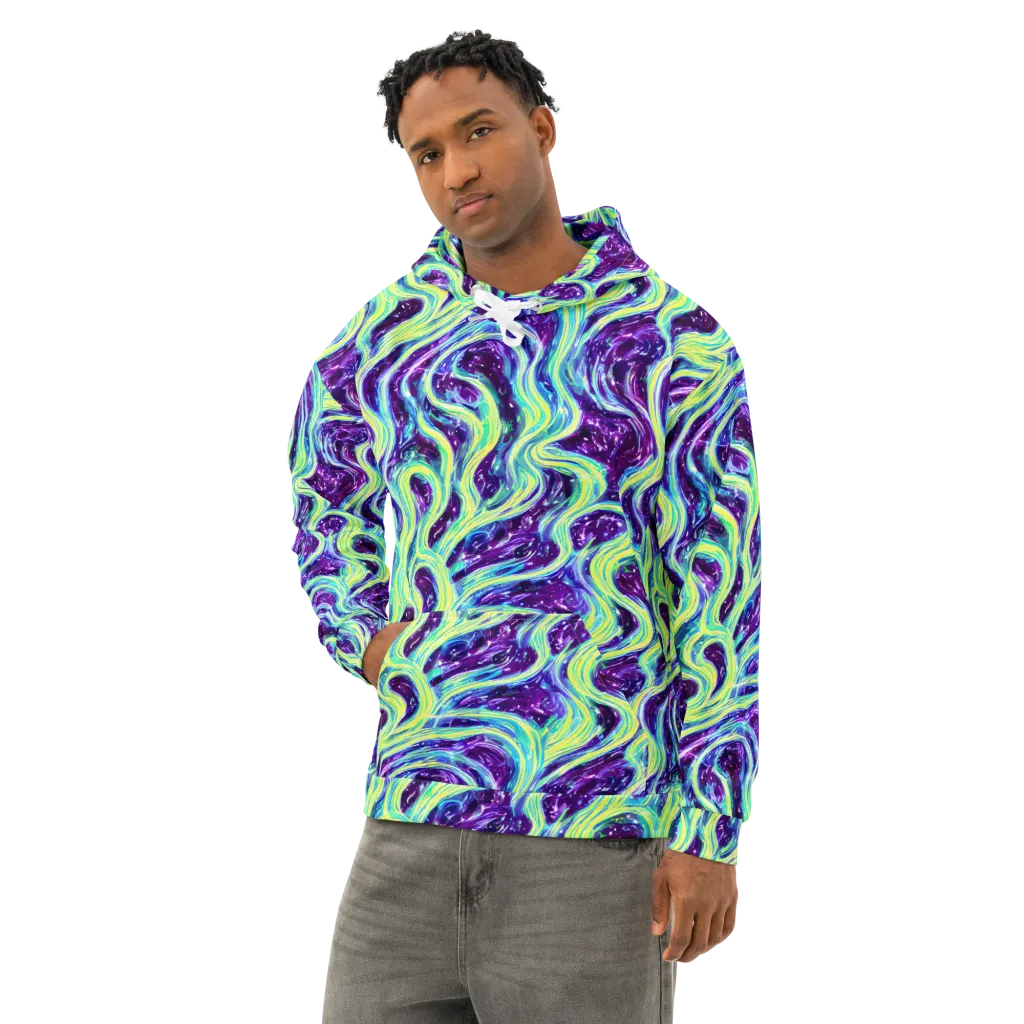 Tidal Luminescence on Cotton Hoodie — Left Front