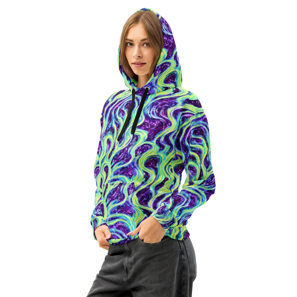 Tidal Luminescence on Cotton Hoodie — Left Front