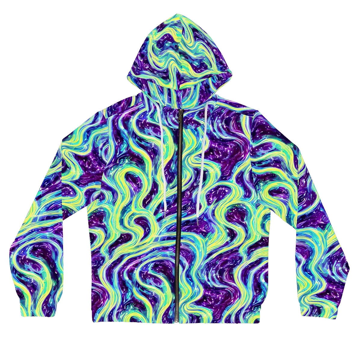 Tidal Luminescence on Women's Full-Zip Hoodie — Front