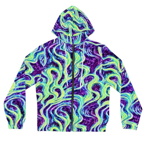 Tidal Luminescence on a Women's Full-Zip Hoodie