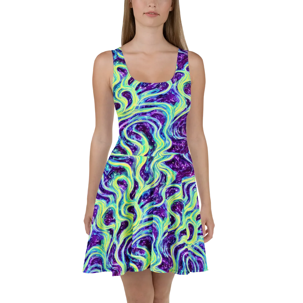 Tidal Luminescence on Skater Dress — Front