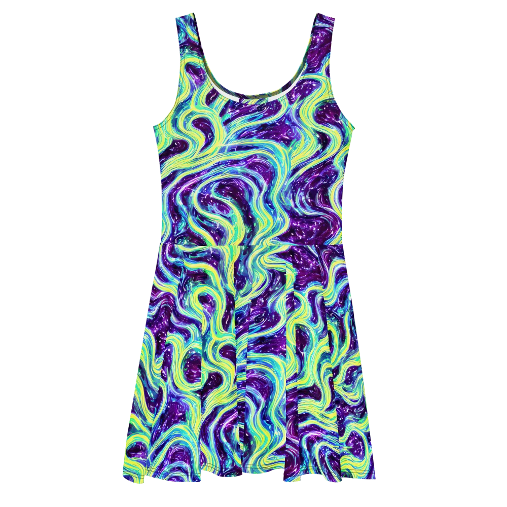 Tidal Luminescence on Skater Dress — Front
