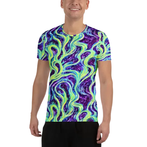 Tidal Luminescence on a Men's Athletic T-Shirt