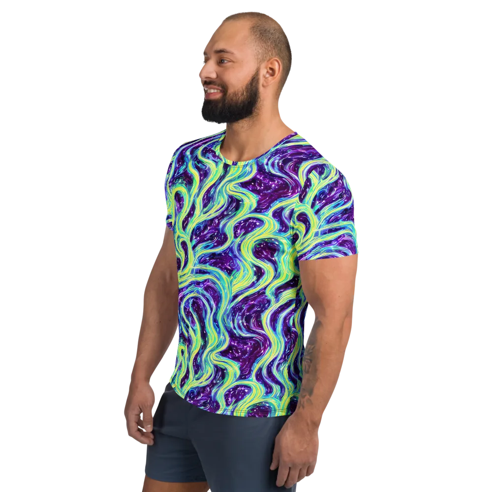 Tidal Luminescence on Men's Athletic T-Shirt — Left