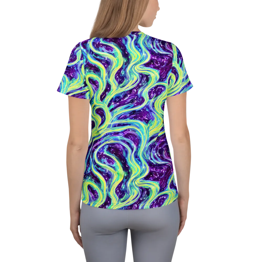 Tidal Luminescence on Women's Athletic T-Shirt — Back