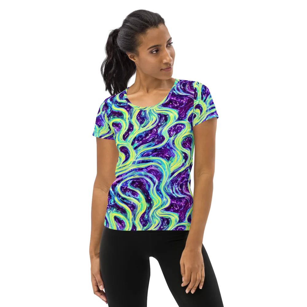 Tidal Luminescence on Women's Athletic T-Shirt — Front