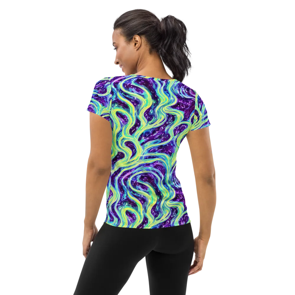 Tidal Luminescence on Women's Athletic T-Shirt — Back