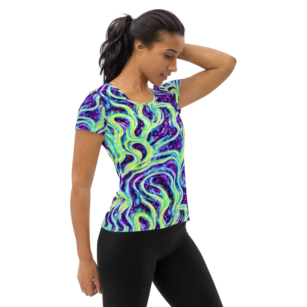 Tidal Luminescence on Women's Athletic T-Shirt — Right